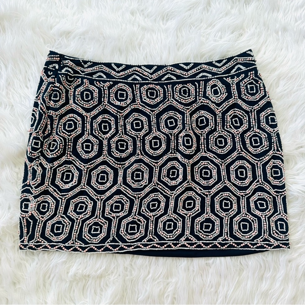 Rare NWT Boston Proper heavily embroidered beaded mini skirt size 14 - Picture 10 of 10